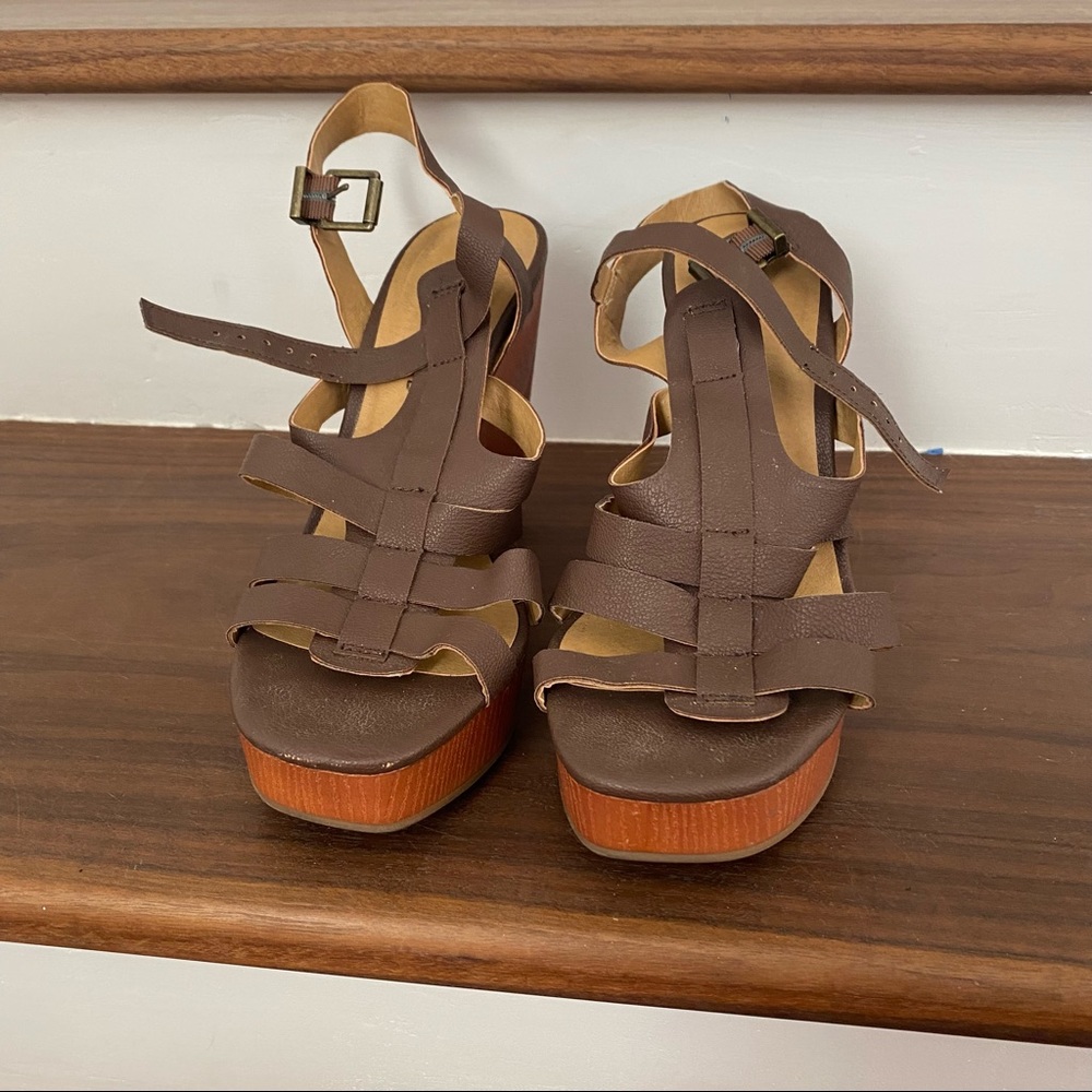 Brown Strappy Wedges Lucky Brand